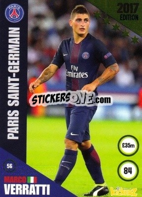 Sticker Marco Verratti - Football Cards 2017 n. 56 - Kickerz
