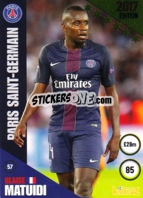 Sticker Blaise Matuidi - Football Cards 2017 n. 57 - Kickerz