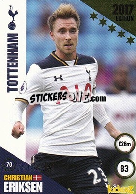 Sticker Christian Eriksen - Football Cards 2017 n. 70 - Kickerz