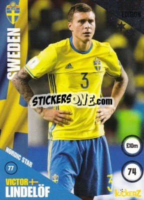 Sticker Victor Lindelöf - Football Cards 2017 n. 77 - Kickerz