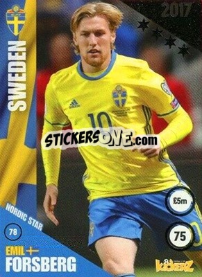 Sticker Emil Forsberg - Football Cards 2017 - Kickerz