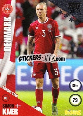 Sticker Simon Kjaer - Football Cards 2017 - Kickerz