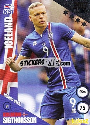 Sticker Kolbeinn Sigthorsson - Football Cards 2017 n. 81 - Kickerz
