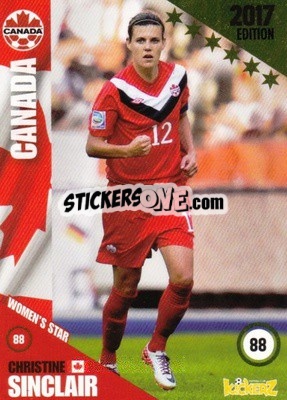 Sticker Christine Sinclair - Football Cards 2017 n. 88 - Kickerz
