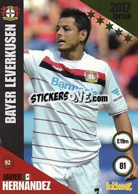 Sticker Javier Hernandez - Football Cards 2017 - Kickerz