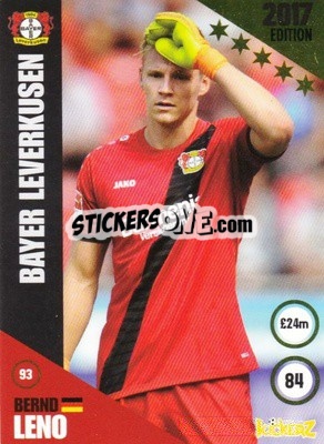 Sticker Bernd Leno - Football Cards 2017 - Kickerz