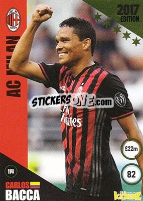 Sticker Carlos Bacca - Football Cards 2017 n. 114 - Kickerz