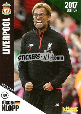 Sticker Jürgen Klopp - Football Cards 2017 n. 136 - Kickerz