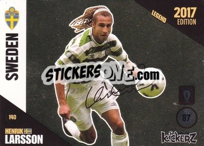 Sticker Henrik Larsson - Football Cards 2017 n. 140 - Kickerz