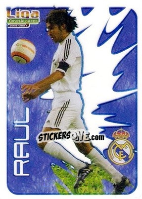 Sticker Raul González - Crystal Cards 2006-2007 n. 35 - Mundicromo