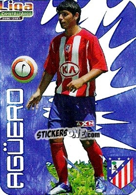 Sticker Agüero - Crystal Cards 2006-2007 - Mundicromo