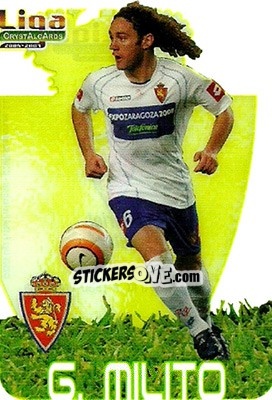 Sticker Gabriel Milito - Crystal Cards 2006-2007 - Mundicromo