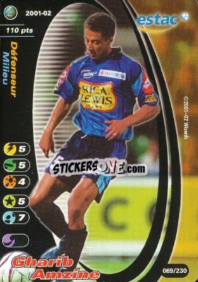 Sticker Gharib Amzine - Football Champions France 2001-2002 - Wizards of The Coast