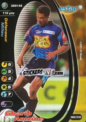 Sticker Gharib Amzine - Football Champions France 2001-2002 n. 69 - Wizards of The Coast