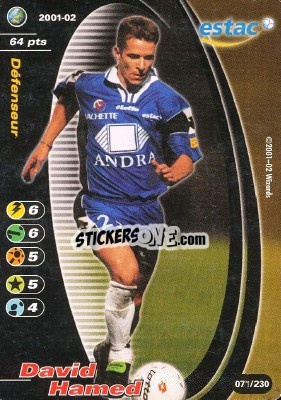 Sticker David Hamed - Football Champions France 2001-2002 - Wizards of The Coast