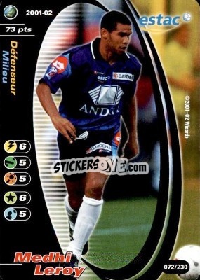 Sticker Medhi Leroy - Football Champions France 2001-2002 - Wizards of The Coast