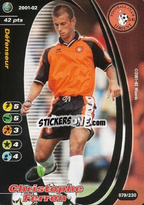 Sticker Christophe Ferron - Football Champions France 2001-2002 n. 79 - Wizards of The Coast