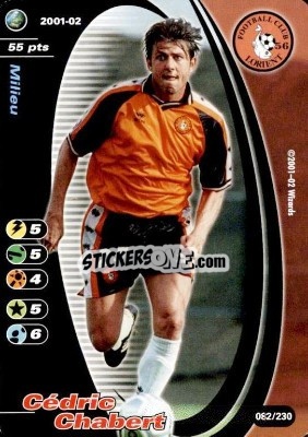 Sticker Cédric Chabert - Football Champions France 2001-2002 n. 82 - Wizards of The Coast