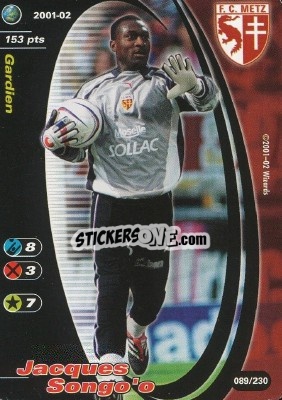 Cromo Jacques Songo’o - Football Champions France 2001-2002 - Wizards of The Coast