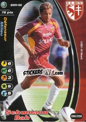 Cromo Schumann Bah - Football Champions France 2001-2002 n. 90 - Wizards of The Coast