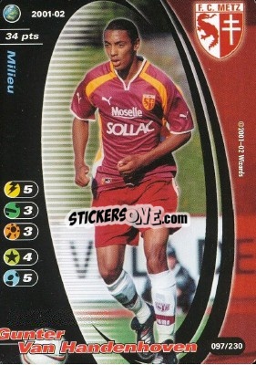 Sticker Gunter van Handenhoven - Football Champions France 2001-2002 - Wizards of The Coast