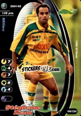 Sticker Stéphane Ziani - Football Champions France 2001-2002 n. 108 - Wizards of The Coast