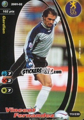 Sticker Vincent Fernandez - Football Champions France 2001-2002 - Wizards of The Coast
