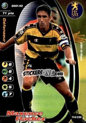 Sticker Maxence Flachez - Football Champions France 2001-2002 n. 114 - Wizards of The Coast