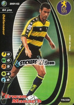 Sticker Erwan Manac´h - Football Champions France 2001-2002 n. 115 - Wizards of The Coast