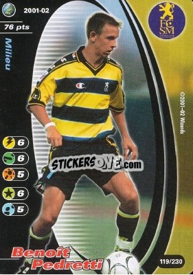 Sticker Benoit Pedretti - Football Champions France 2001-2002 n. 119 - Wizards of The Coast