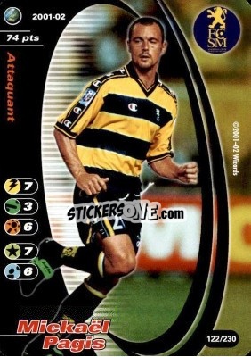 Sticker Mickael Pagis - Football Champions France 2001-2002 n. 122 - Wizards of The Coast