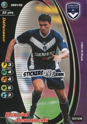 Sticker David Jemmali - Football Champions France 2001-2002 n. 127 - Wizards of The Coast