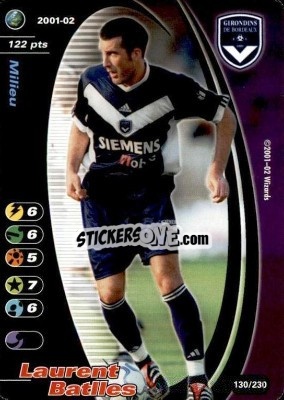 Sticker Laurent Batlles - Football Champions France 2001-2002 - Wizards of The Coast