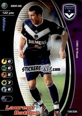 Sticker Laurent Batlles - Football Champions France 2001-2002 n. 130 - Wizards of The Coast