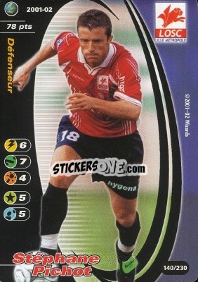 Figurina Stéphane Pichot - Football Champions France 2001-2002 n. 140 - Wizards of The Coast