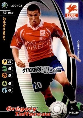 Sticker Gregory Tafforeau - Football Champions France 2001-2002 - Wizards of The Coast