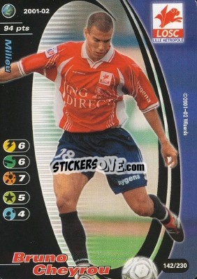 Sticker Bruno Cheyrou - Football Champions France 2001-2002 n. 142 - Wizards of The Coast