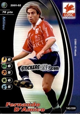 Cromo Fernando D’amico - Football Champions France 2001-2002 n. 143 - Wizards of The Coast