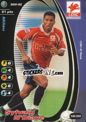 Sticker Sylvain N’diaye - Football Champions France 2001-2002 - Wizards of The Coast