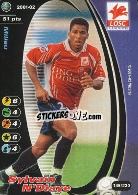 Cromo Sylvain N’diaye - Football Champions France 2001-2002 n. 145 - Wizards of The Coast