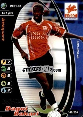 Sticker Dagui Bakari - Football Champions France 2001-2002 - Wizards of The Coast