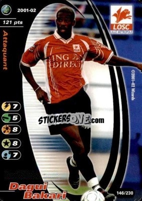 Sticker Dagui Bakari - Football Champions France 2001-2002 n. 146 - Wizards of The Coast