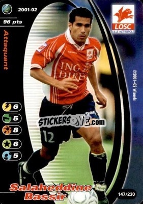 Figurina Salaheddine Bassir - Football Champions France 2001-2002 n. 147 - Wizards of The Coast