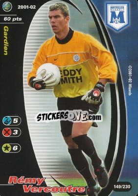Sticker Remy Vercoutre - Football Champions France 2001-2002 n. 149 - Wizards of The Coast