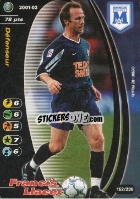 Figurina Francis Llacer - Football Champions France 2001-2002 n. 152 - Wizards of The Coast