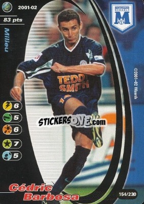Sticker Cédric Barbosa - Football Champions France 2001-2002 n. 154 - Wizards of The Coast