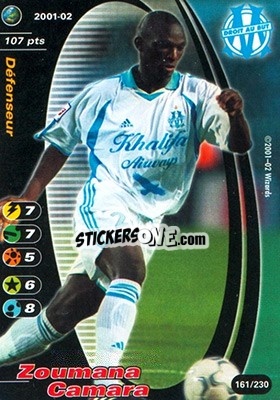 Sticker Zoumana Camara - Football Champions France 2001-2002 n. 161 - Wizards of The Coast