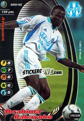 Sticker Ibrahima Bakayoko - Football Champions France 2001-2002 n. 170 - Wizards of The Coast