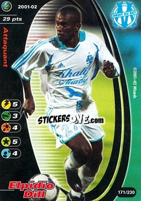 Sticker Elpidio Dill - Football Champions France 2001-2002 n. 171 - Wizards of The Coast