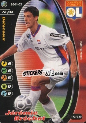 Sticker Jérémie Bréchet - Football Champions France 2001-2002 n. 173 - Wizards of The Coast